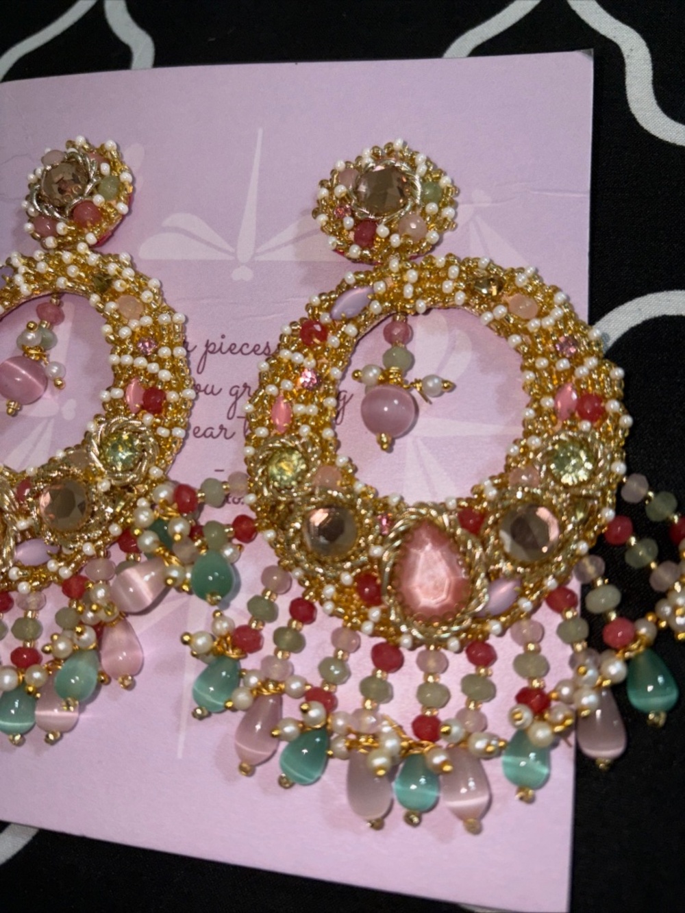 Handmade beaded earrings for women- Indian & Pakistani Wedding, Sangeet & Mehndi
